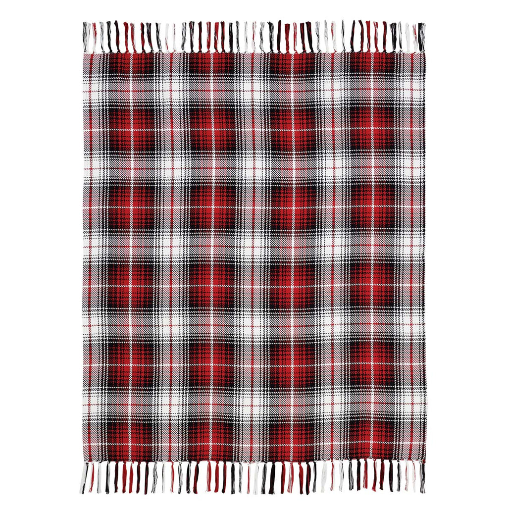 red, black, & white throw blanket