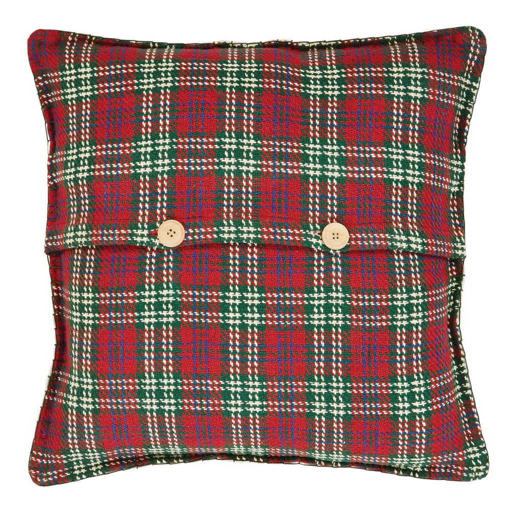 Plaid deer Christmas pillow