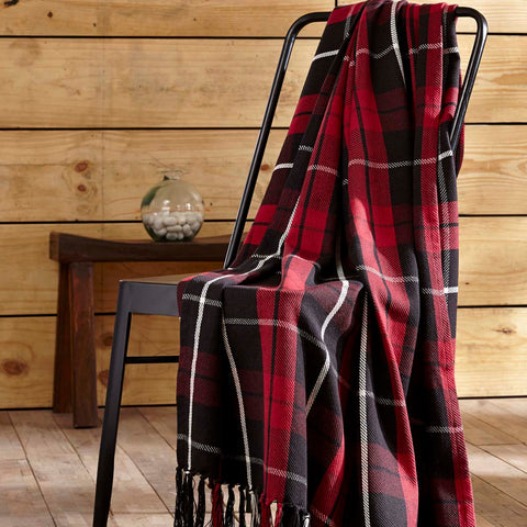 red & black plaid throw blanket