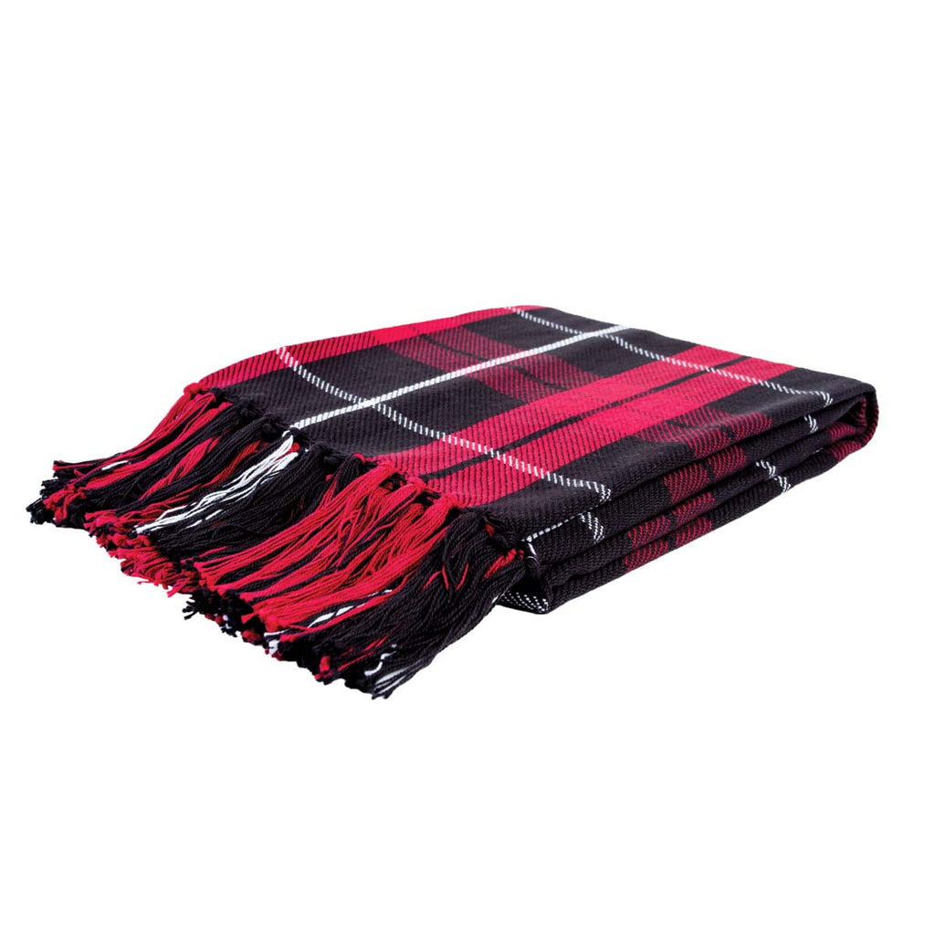 red & black plaid throw blanket