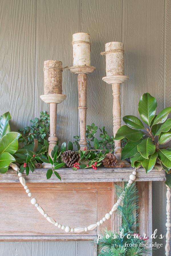 rustic wood candlesticks