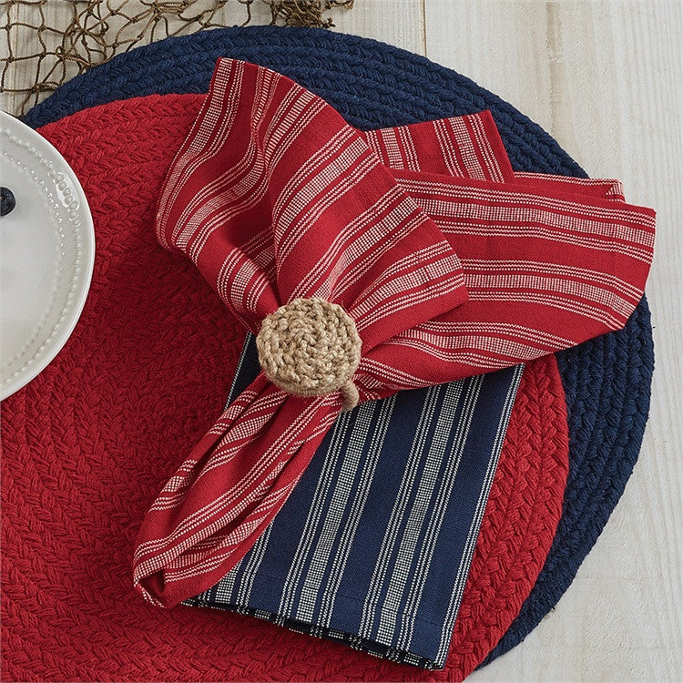 Trax red and white striped napkins