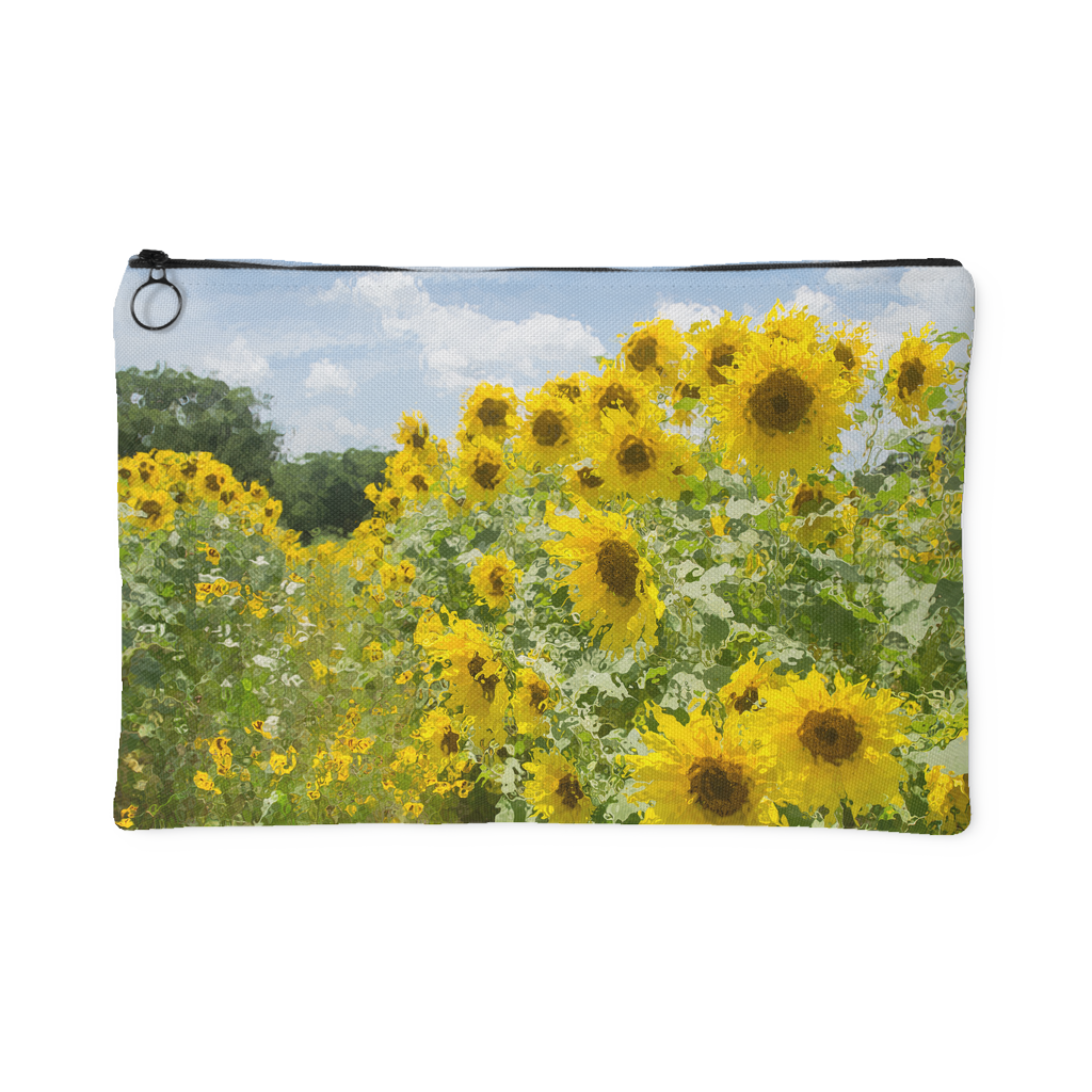 Sunflower Field Zipper Pouch