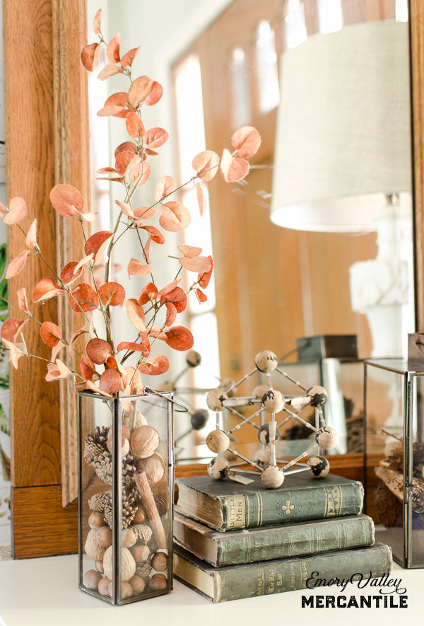 tall narrow antique brass candle lantern