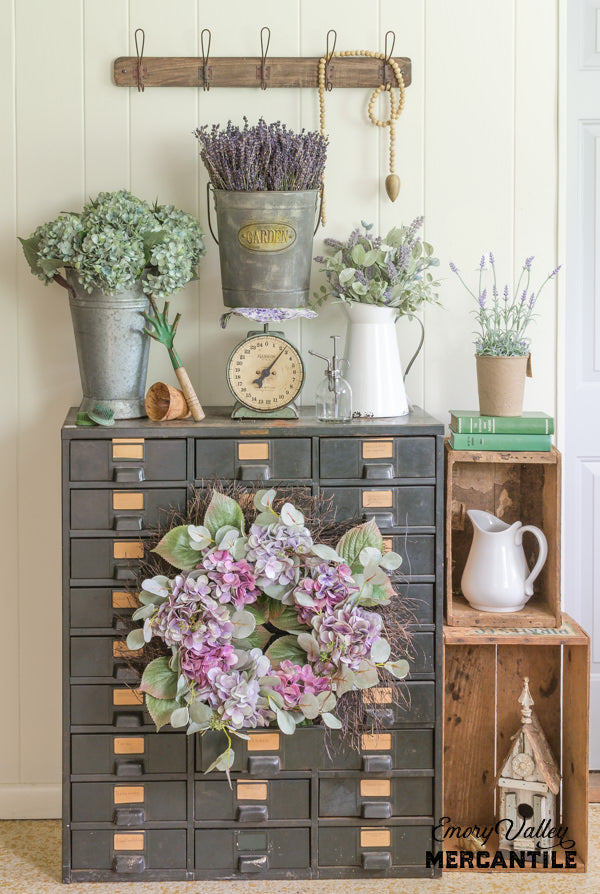 artificial hydrangea wreath