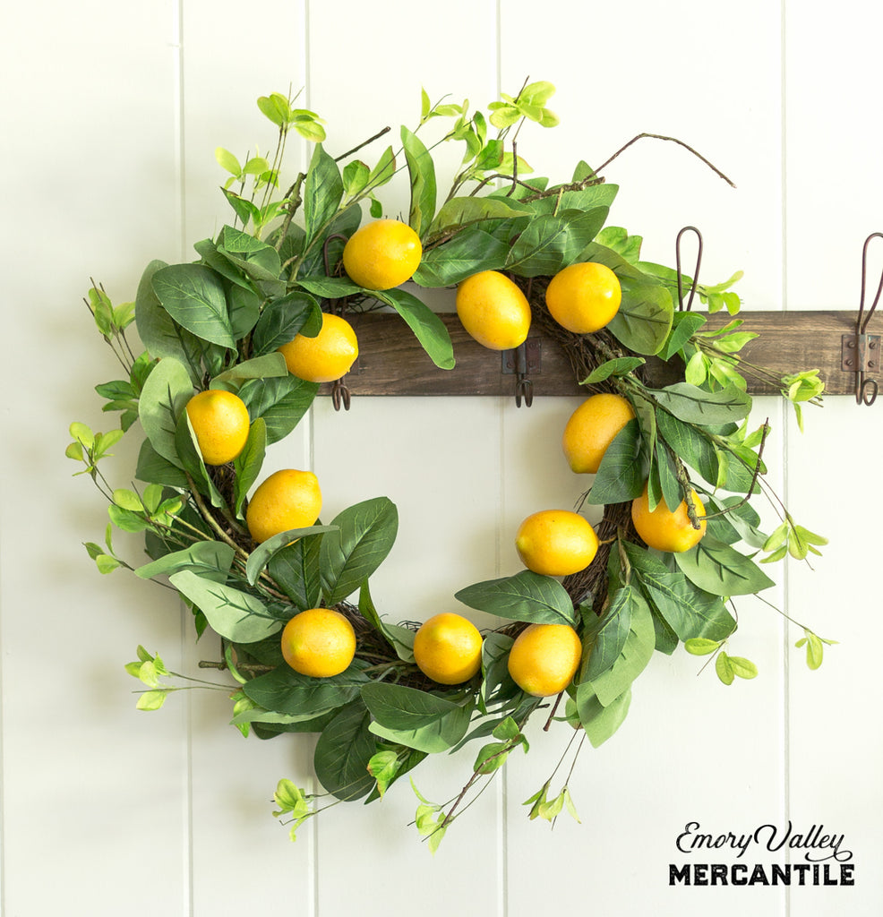 artificial lemon wreath