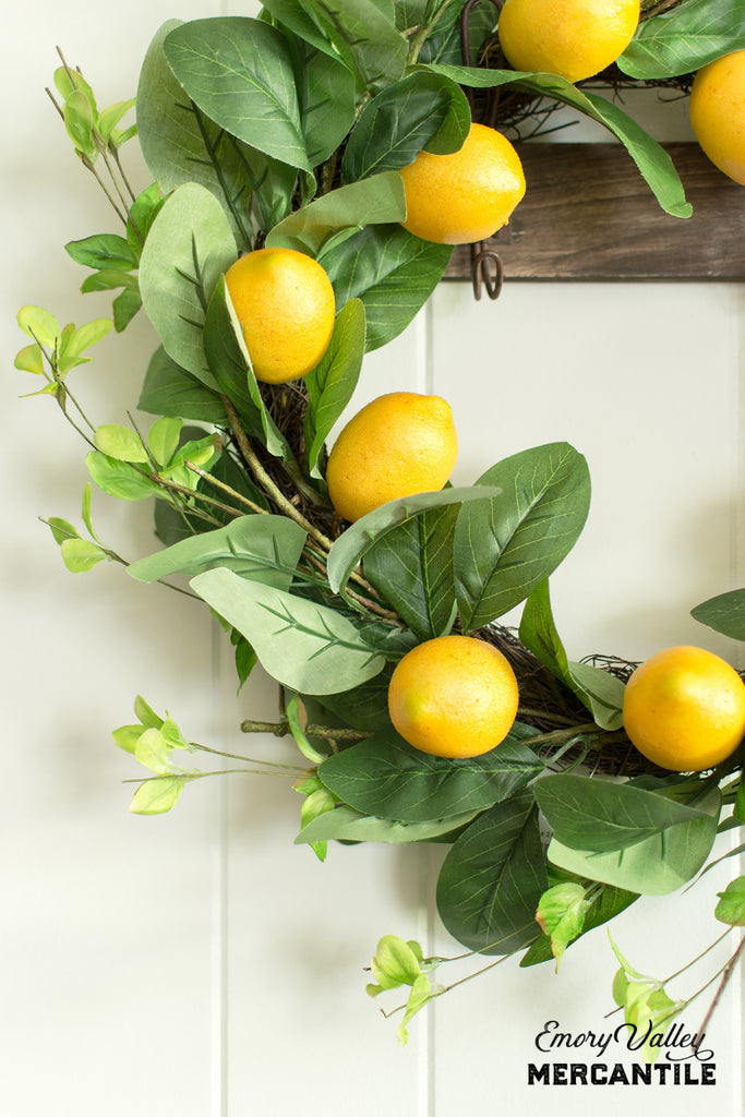 artificial lemon wreath