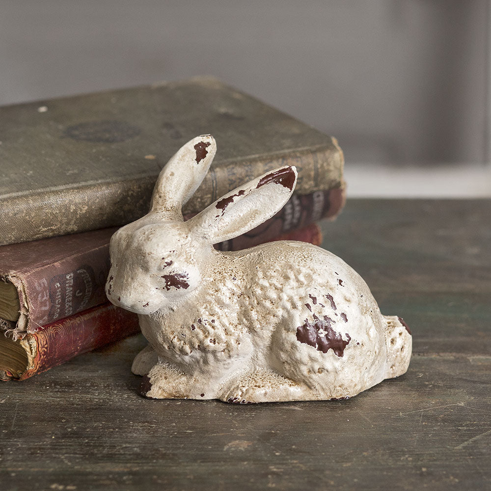 cast iron white bunny