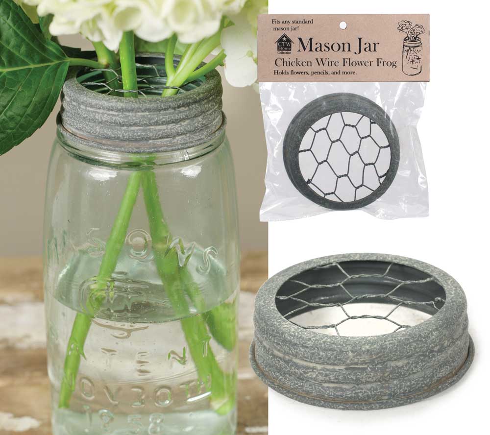 Mason Jar Flower Frog Lid