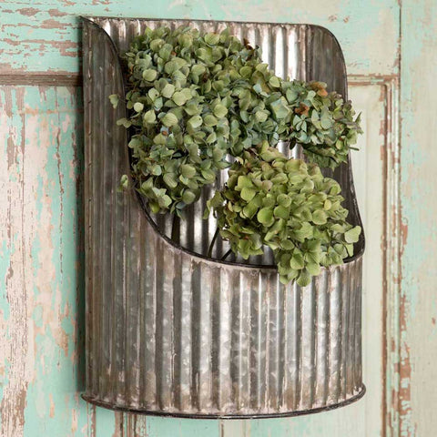 farmhouse style corrugated metal wall pocket