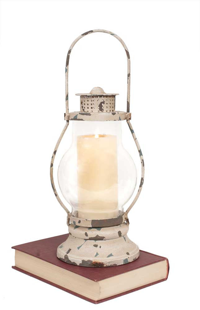 distressed metal railroad style lantern