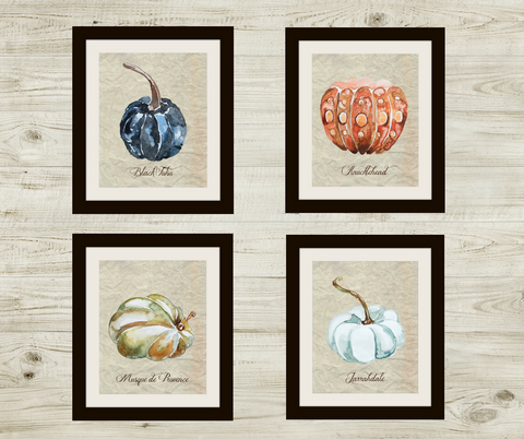fall watercolor pumpkin digital printable artwork