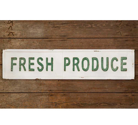 Fresh Produce Metal Wall Sign