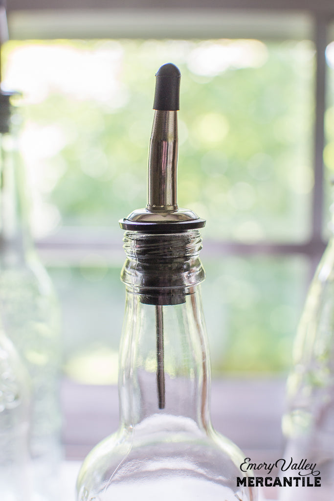 glass dispenser bottle with spout