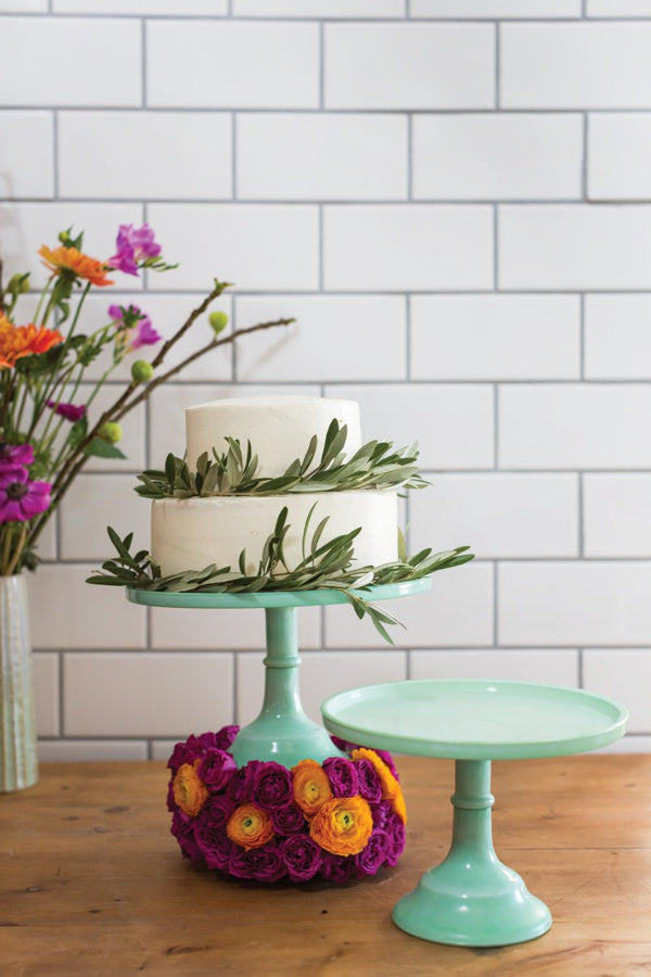 jadeite glass cake stand