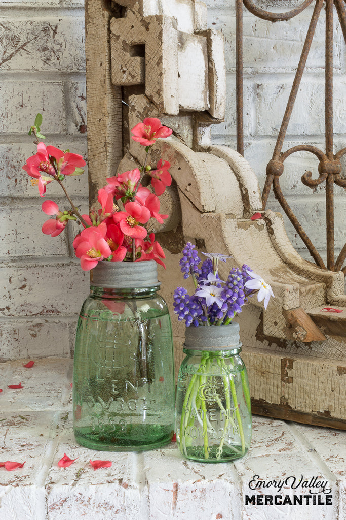 Pint Mason Jar with Flower Frog Lid