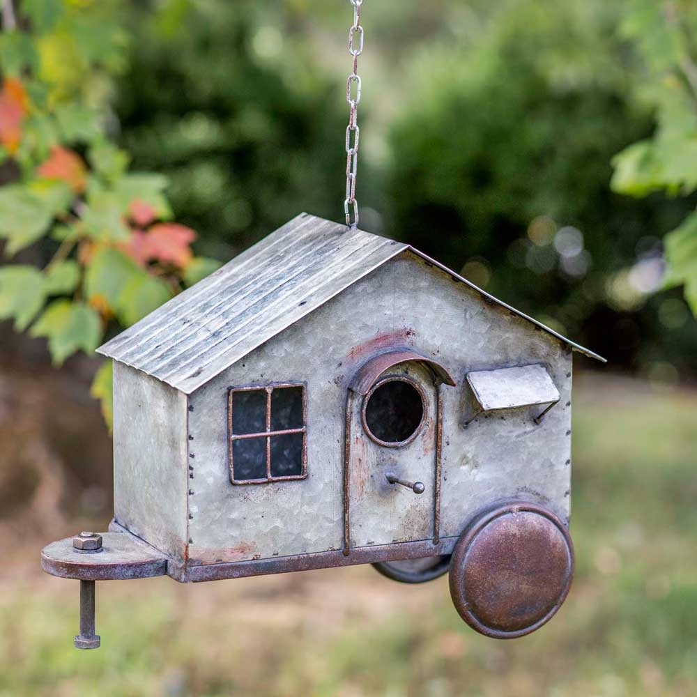 metal camper birdhouse