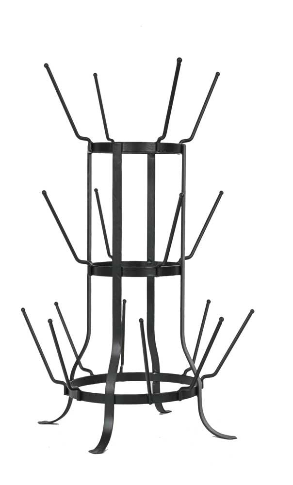 Black Metal French Bottle Drying rack Stand