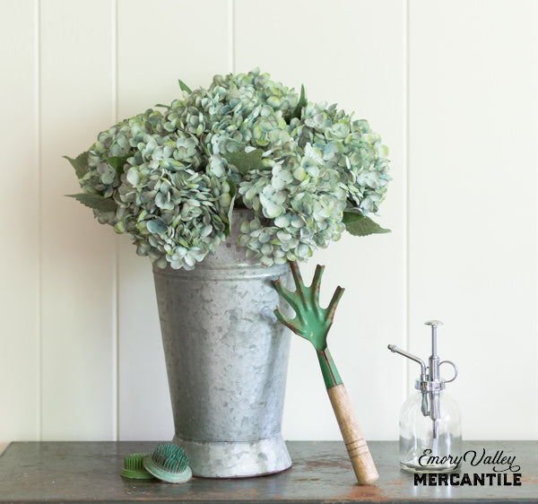 tall metal french flower bucket with handles