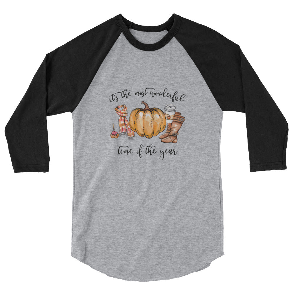 the most wonderful time of the year fall pumpkin baseball tee