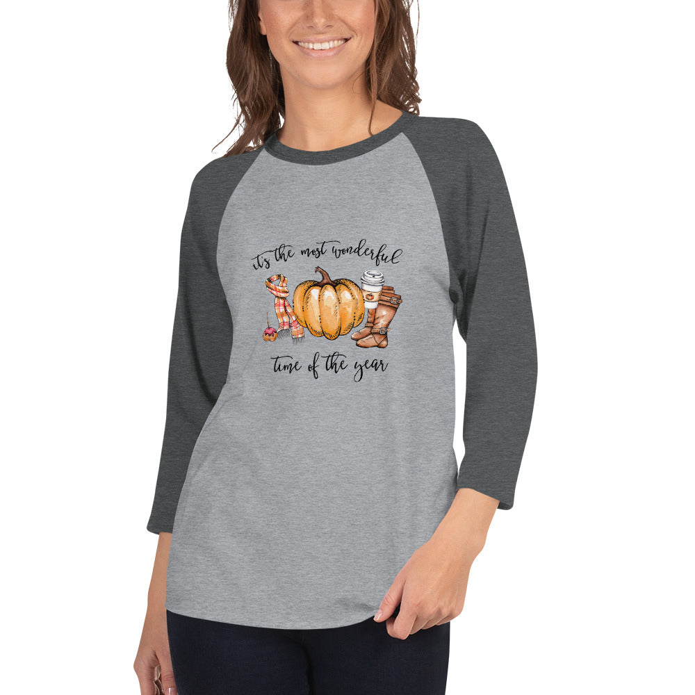 the most wonderful time of the year fall pumpkin baseball tee