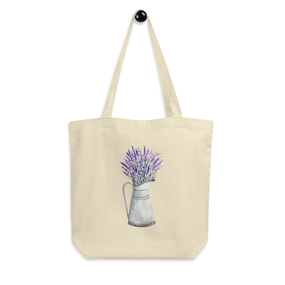 Watercolor Lavender in Pitcher Tote Bag