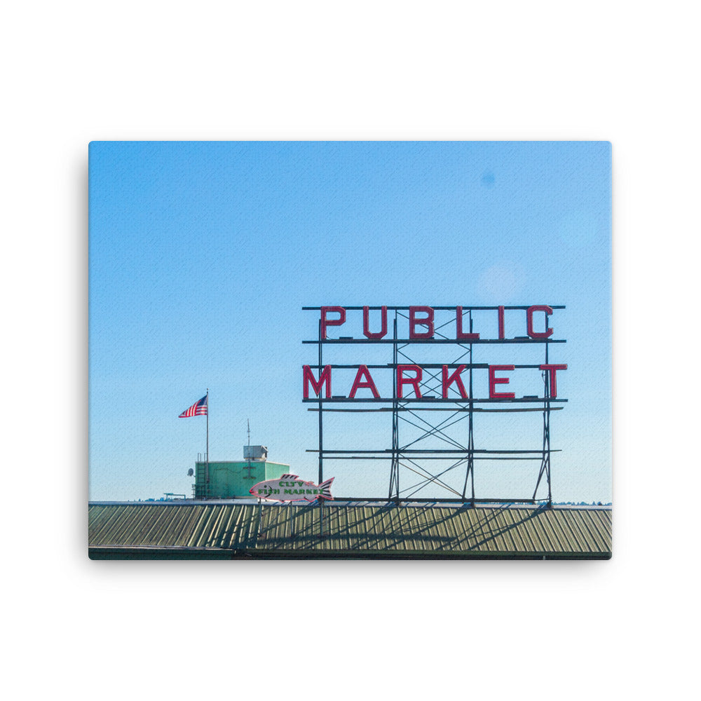 Seattle Public Market Sign on Canvas