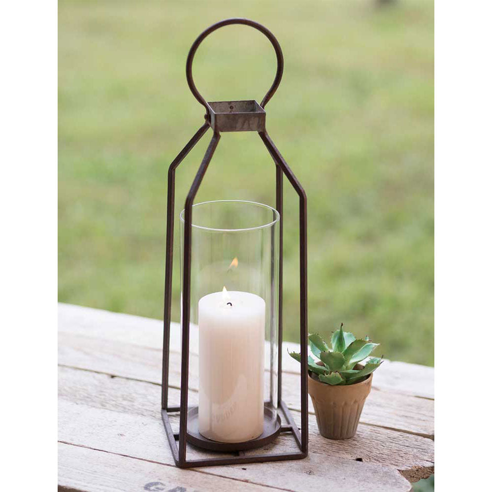 modern farmhouse metal candle lantern