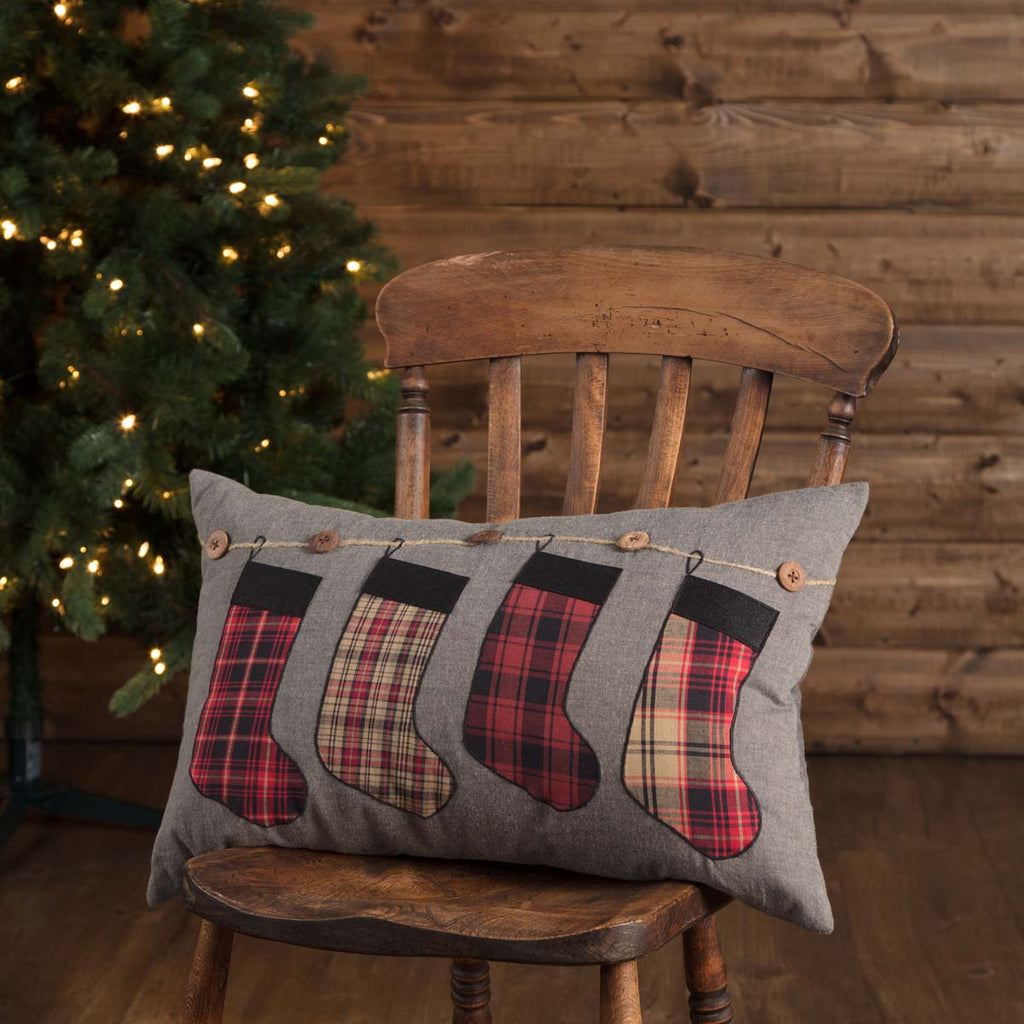 Love this plaid stocking Christmas pillow!