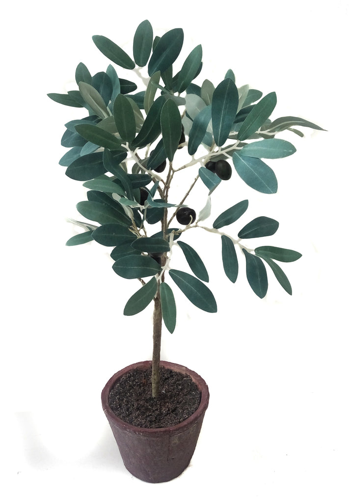 faux artificial olive tree in terracotta pot
