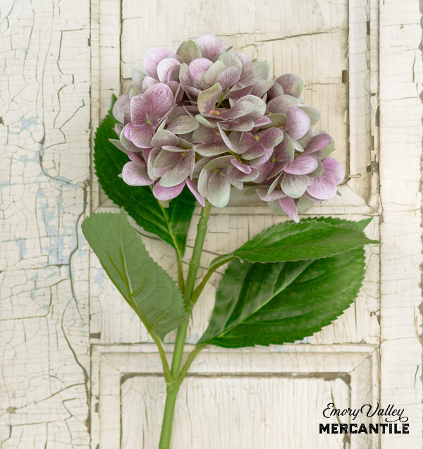 realistic faux artificial light purple hydrangea branch
