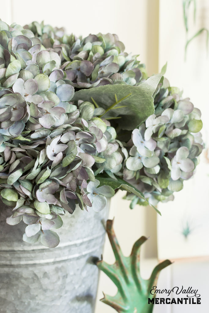 realistic blue faux hydrangeas