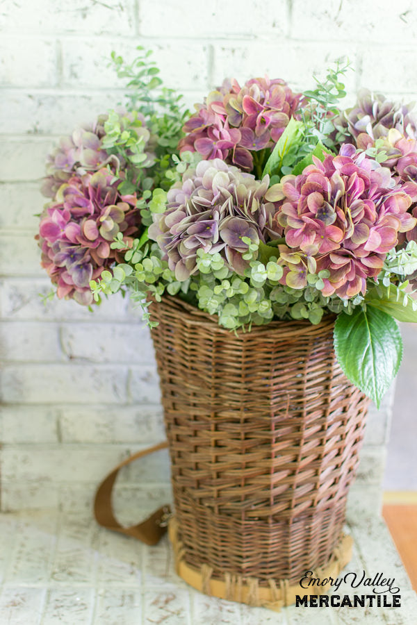 realistic purple hydrangea branch