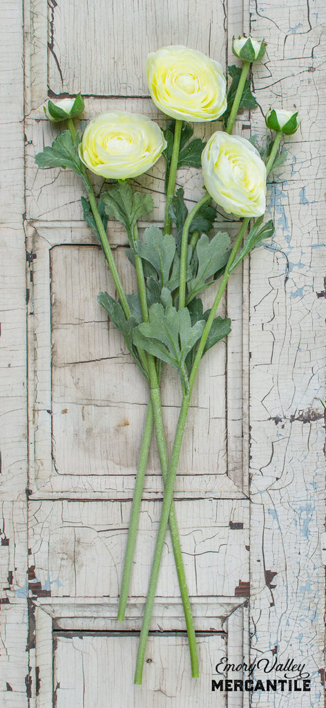 realistic faux Ranunculus stems