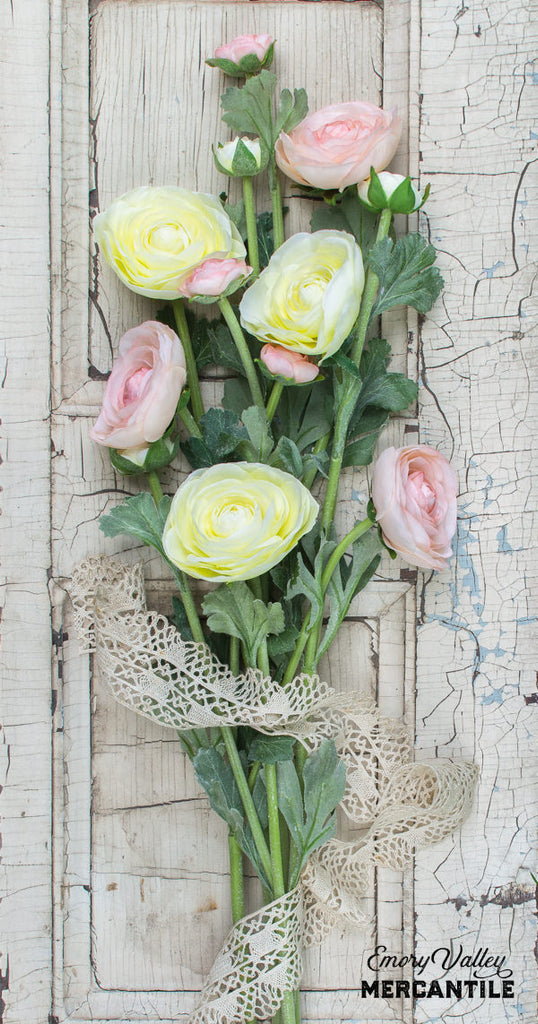 realistic faux ranunculus stems