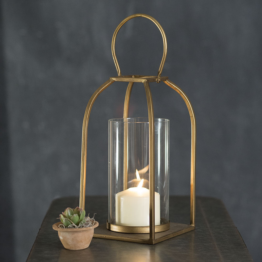 metal candle lantern brass finish