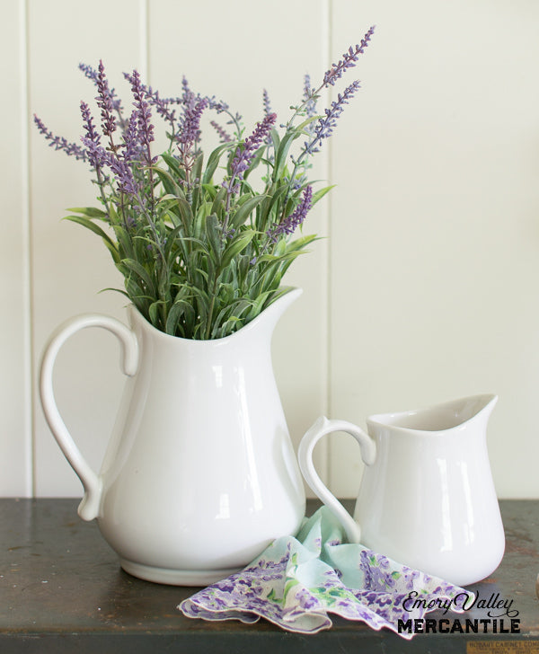 white stoneware pitcher creamer
