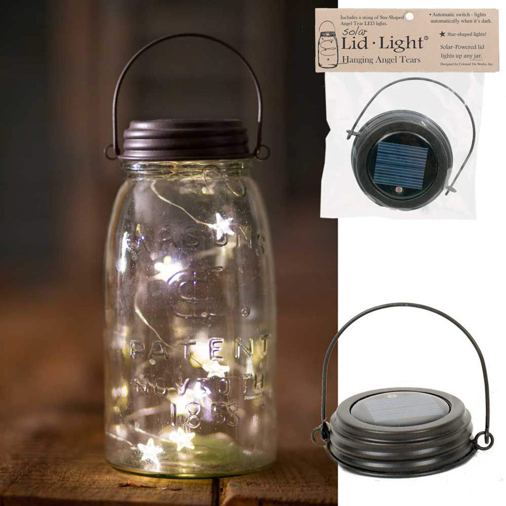 Rustic Solar Powered Glass Jar Lid