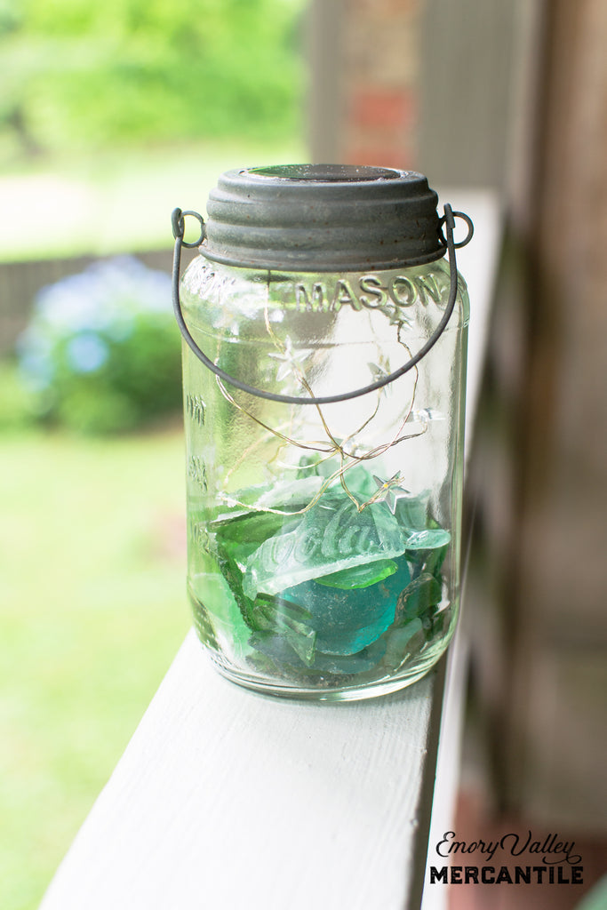 solar powered glass jar lid with fairy lights