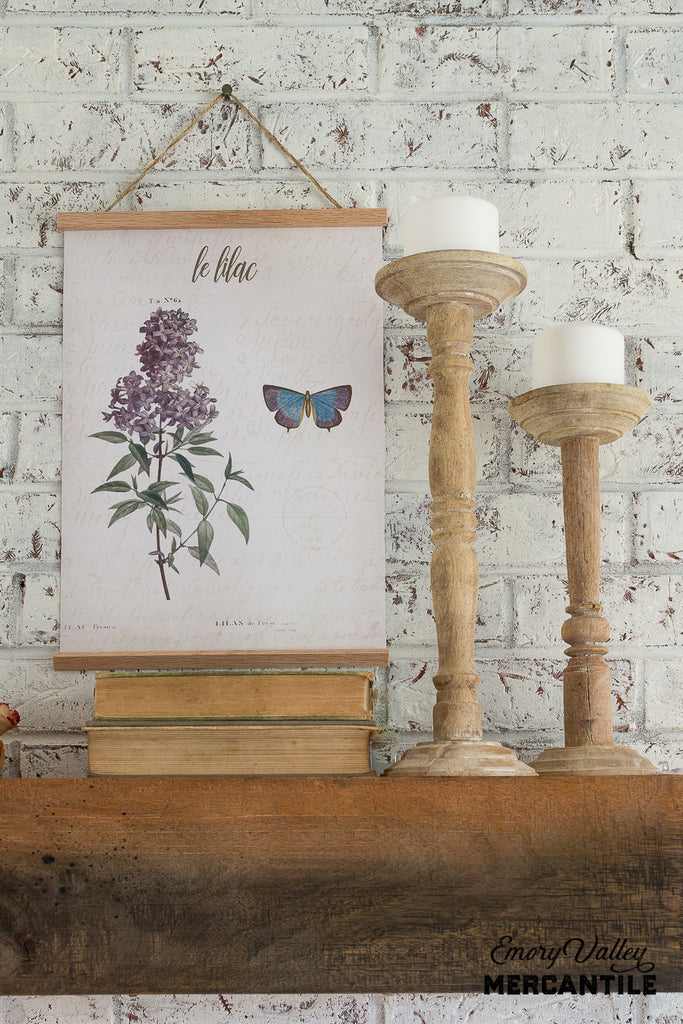 Found Wood and Metal Candleholders, Set of 2