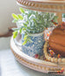 3 tiered wood tray stand beaded edge fall decor ideas