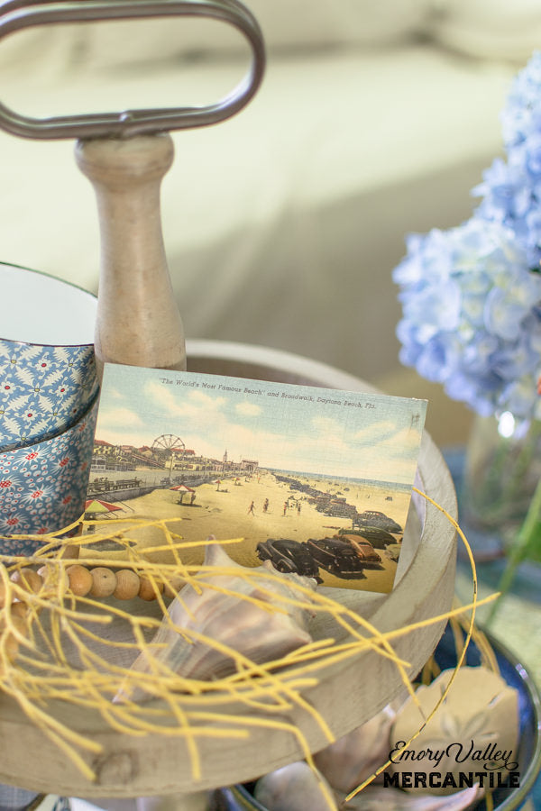 two tier wooden tray stand