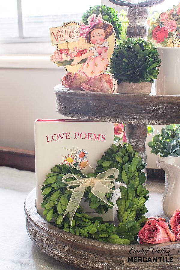 wooden tiered tray valentine's day