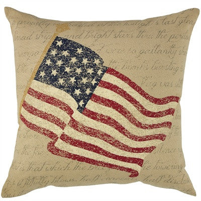 Vintage American Flag Pillow Cover