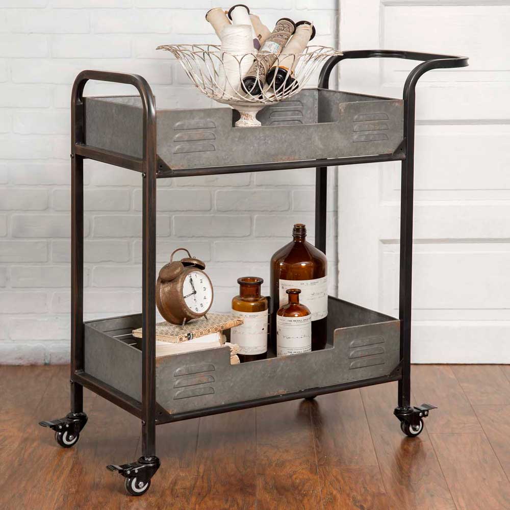 2 tier metal farmhouse style cart