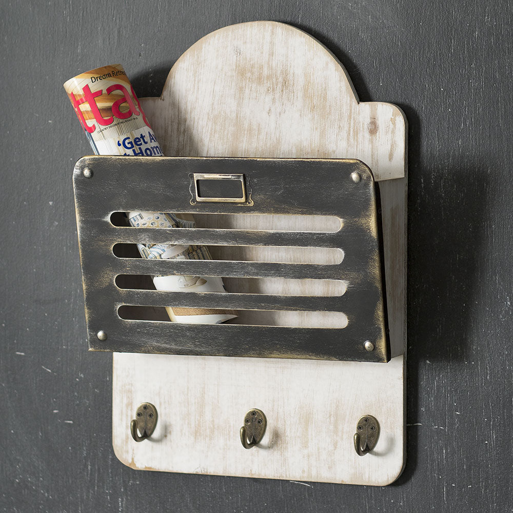 locker style wall organizer with hooks