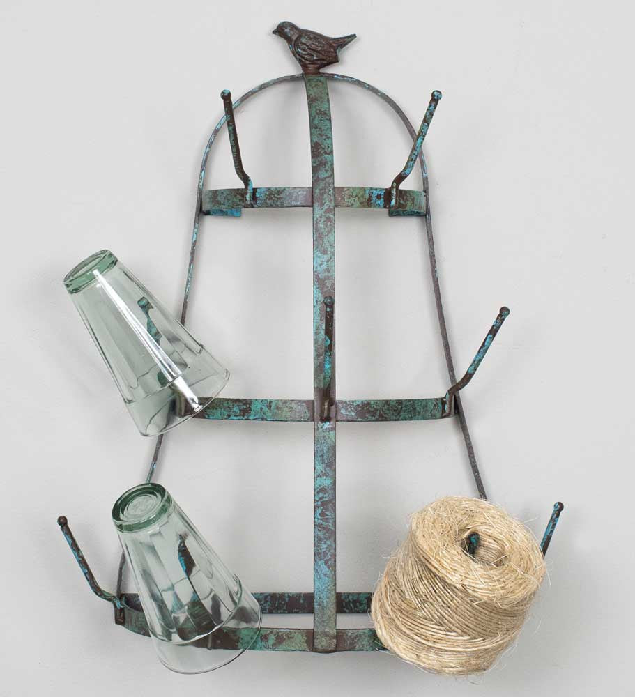 vintage metal French bottle drying rack