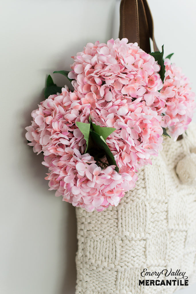 faux pink hydrangeas