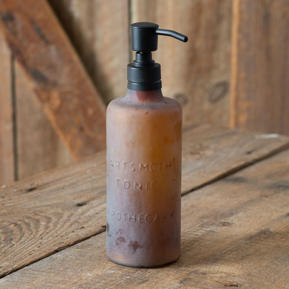 vintage style apothecary glass bottle soap dispenser