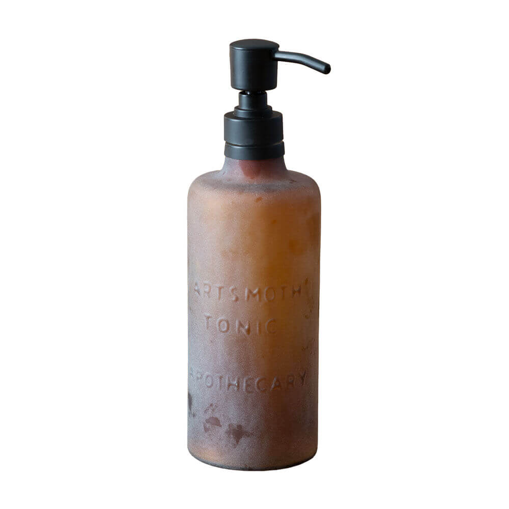 vintage style apothecary glass bottle soap dispenser